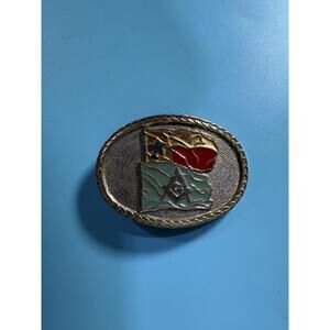 Texas freemason 50 year pearl Harbor belt buckle TL&B